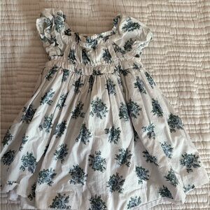 Edgehill Collection White and Blue Floral Dress
